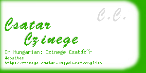 csatar czinege business card